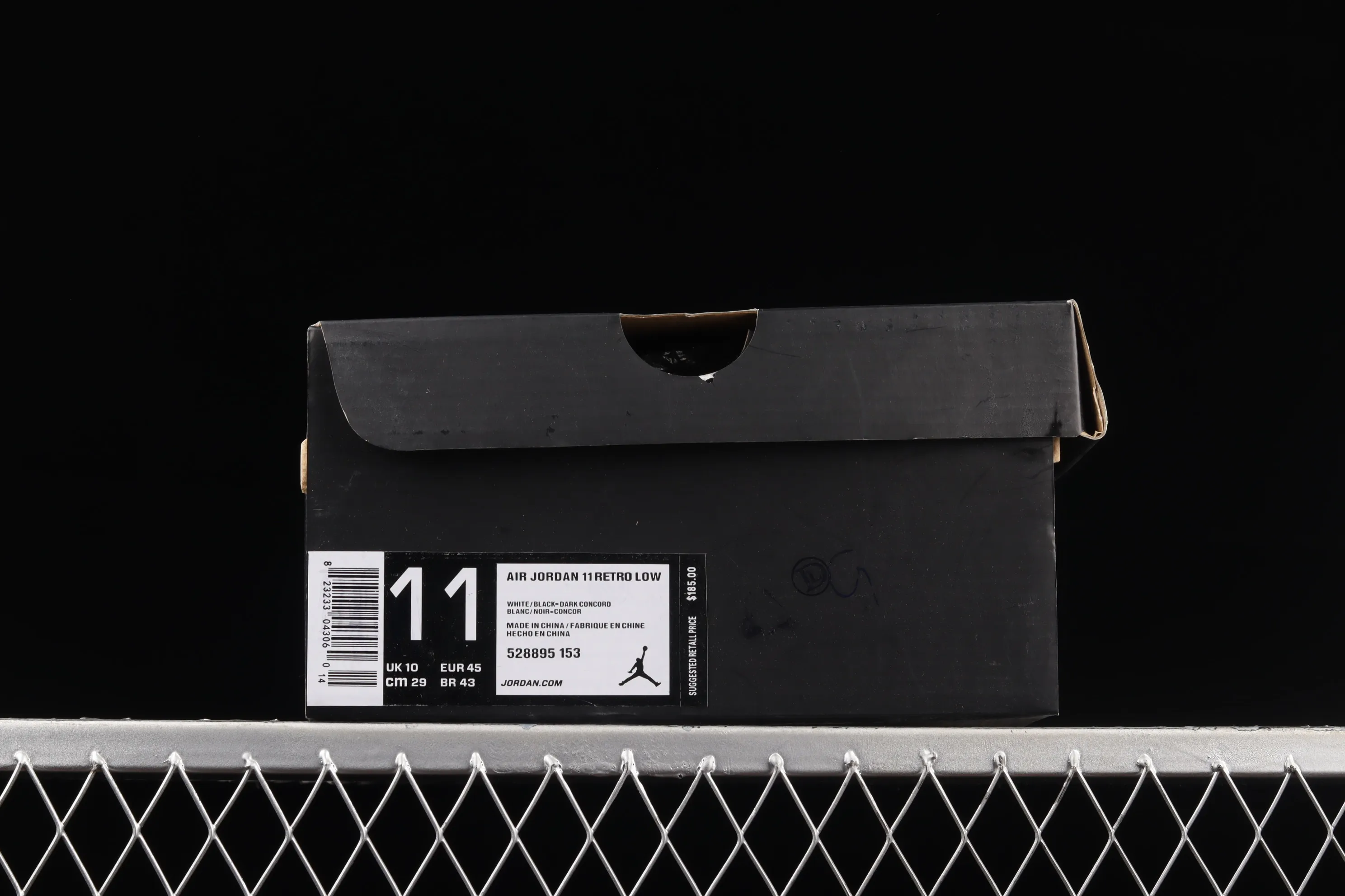All Categories Air Jordan Jordan Series Basketball Shoes Air Jordan 11 Pure Original Version Air Jordan 11 Low "Concord" AJ11 Concord White Black Original Label Real Carbon Fiber Low-top Basketball Shoes 528895-153